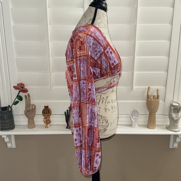 Urban Outfitters UO Florentina Print Wrap Top - Picture 4 of 13